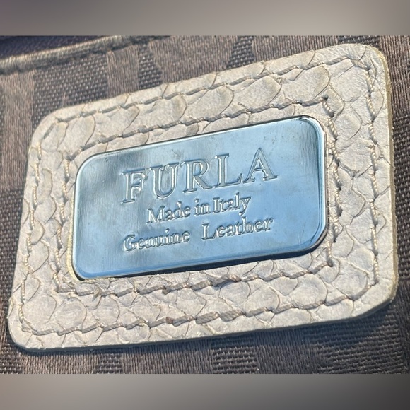 Furla Python Embossed Leather Shoulder Bag - Picture 5 of 17